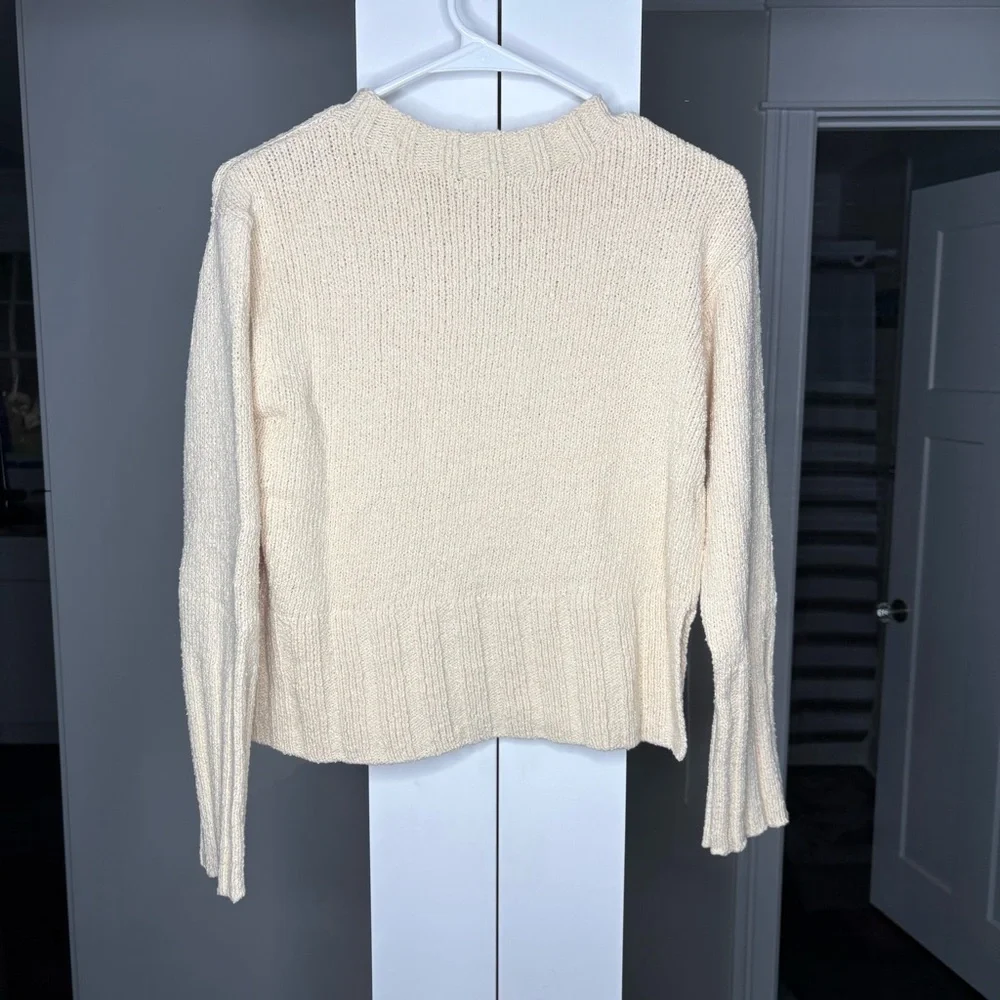 NWT J. Crew Marina Sweater Textured Cotton Blend Warm Sesame